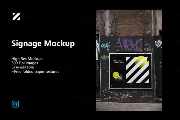 潮流户外都市街头广告牌海报设计提案贴图展示样机模板 Urban Poster Mockup-14