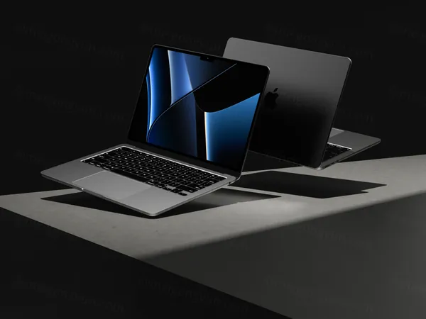 工业风场景苹果笔记本网页设计贴图展示样机模板 Macbook Air M2 Mockup-3