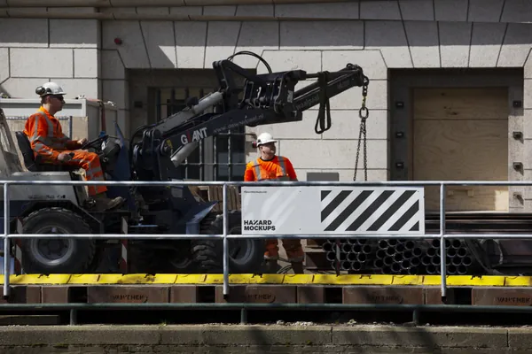 户外工地围栏实拍建筑公司企业品牌设计VI提案展示样机模板 Construction Mockup-5