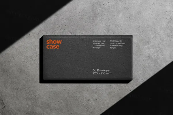 信封深灰系冷淡风高端品牌设计提案展示样机模板套装 Grey Series Mockup