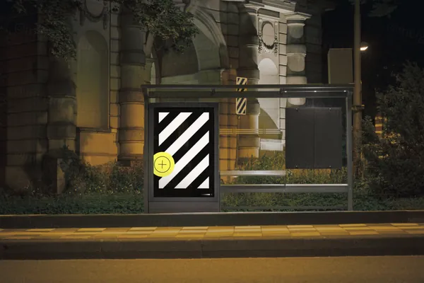 潮流户外都市公交站台广告牌海报设计提案贴图展示样机模板 Urban Poster Mockup-2