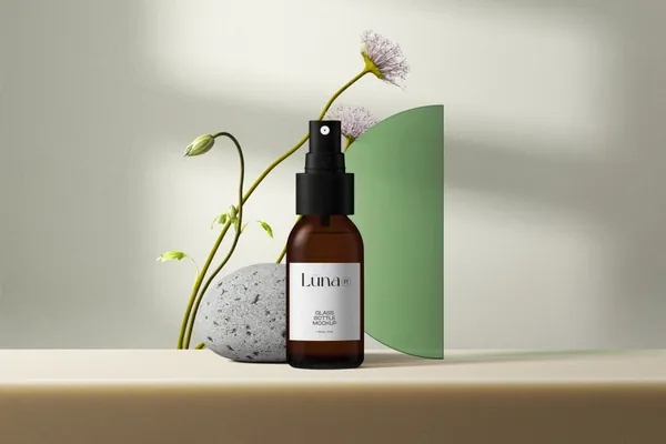 高质量美白防晒喷雾美容化妆品品牌包装设计贴图展示样机模板 Cosmetics mockup-1