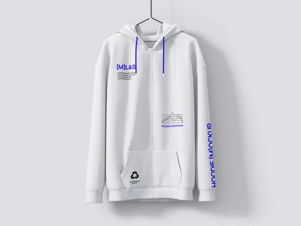 高质量长袖卫衣连帽衫服装设计挂拍贴图展示样机模板 Hoodie and Sweatshirt Mockup-1