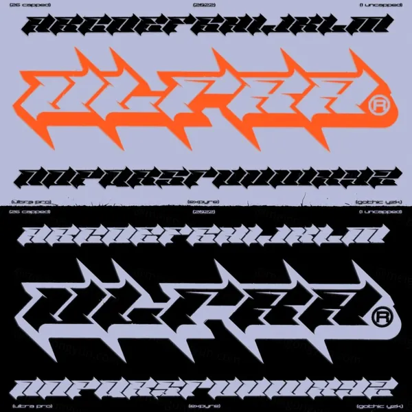 潮流刀锋尖锐边角哥特式英文装饰字体 ULTRA - PRO