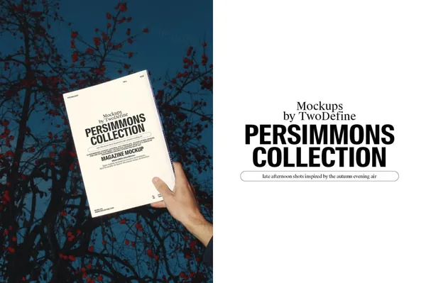 夜晚户外实拍手持杂志书籍设计贴图展示样机模板素材  Magazine Mockup-4