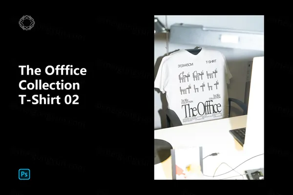 高端办公室室内实拍无CGT恤服饰企业品牌设计贴图展示样机模板 T-Shirt-3