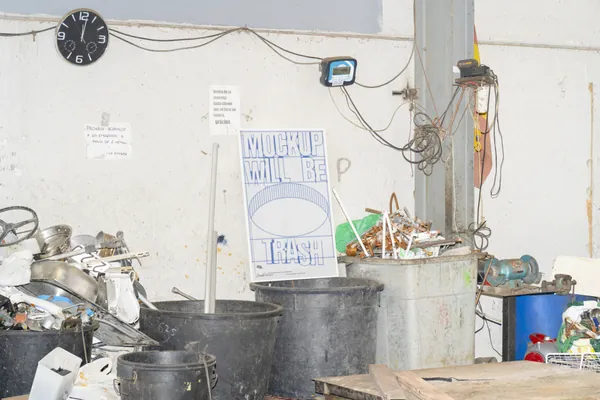 末日废土风废弃杂乱垃圾场景海报传单招贴设计贴图展示样机模板 Poster Mockup-20