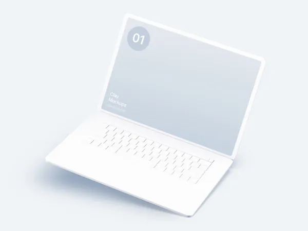 极简主义Apple笔记本电脑Web网页设计贴图展示样机模板 MacBook Laptop Clay Mockups-2