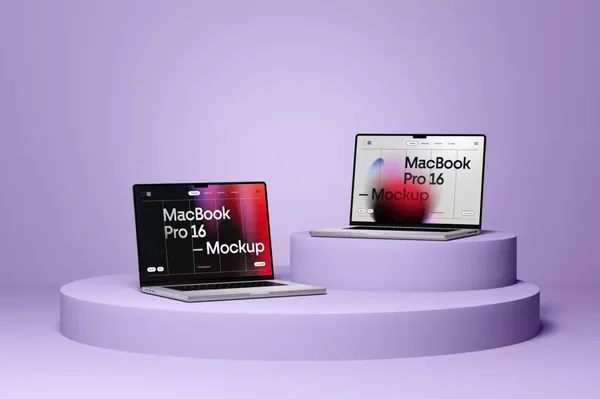 高质量极简风创意场景苹果笔记本网页设计提案展示样机模板 MacBook Pro 16 Mockup-11