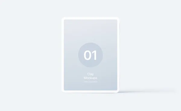 极简主义苹果平板电脑正视角网页APP设计UI贴图展示样机模板 iPad Clay Mockups-1