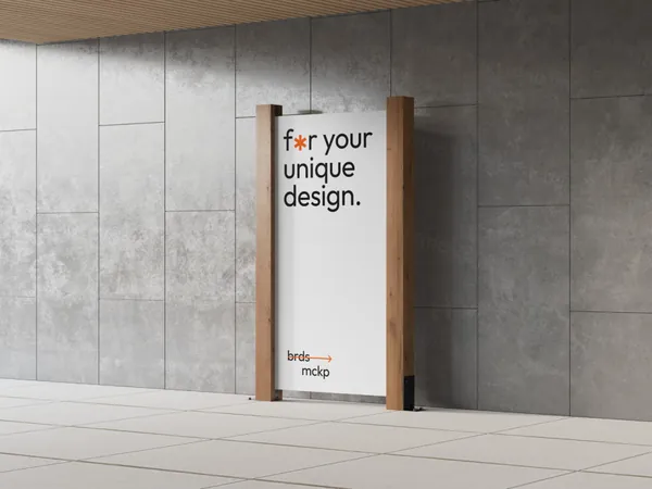 高质量高档场所导视系统路牌指示牌广告牌设计提案贴图展示样机模板 Boards Mockups