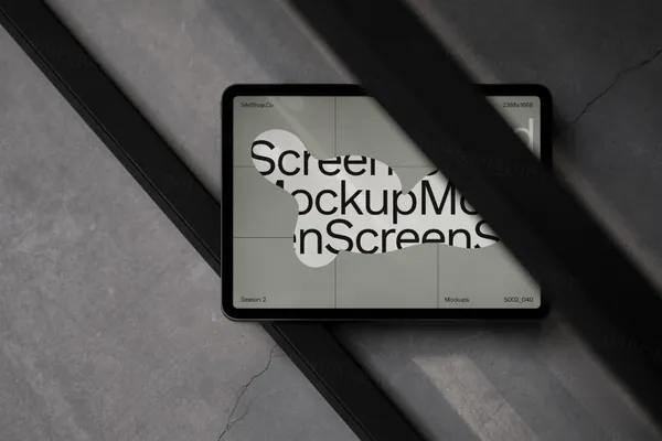 高级阴影苹果iPad平板网页APP设计贴图UI提案展示样机模板 S002-040