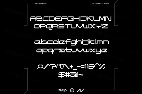 潮流酸性未来赛博机能工业科幻几何电影海报杂志排版英文字体 Revoke Font