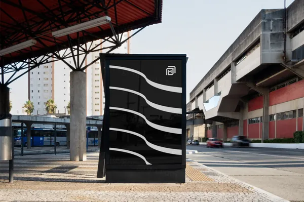 高质量城市街道摄影灯箱指示牌广告牌海报设计提案展示样机模板 BRA-SP005