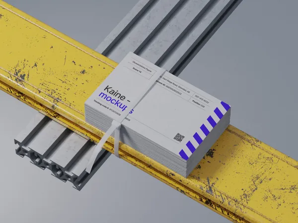 高质量极简工业风建筑公司品牌商务名片品牌设计贴图展示样机模板-1