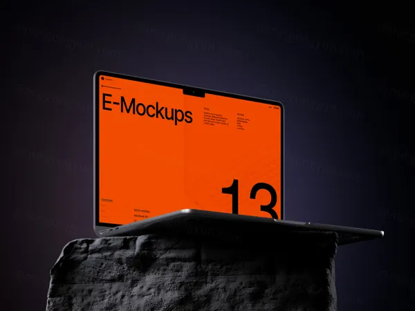 高质量苹果笔记本创意场景展示网页设计提案样机模板素材 MacBook Air Mockup-11