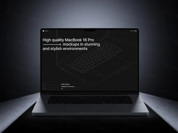 高质量苹果笔记本创意场景网页设计Web贴图展示样机模板 B - MacBook 16 Pro Mockups-9