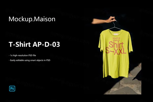 高质量无CG实拍T恤服装设计贴图展示样机模板 T-Shirt AP-D-03