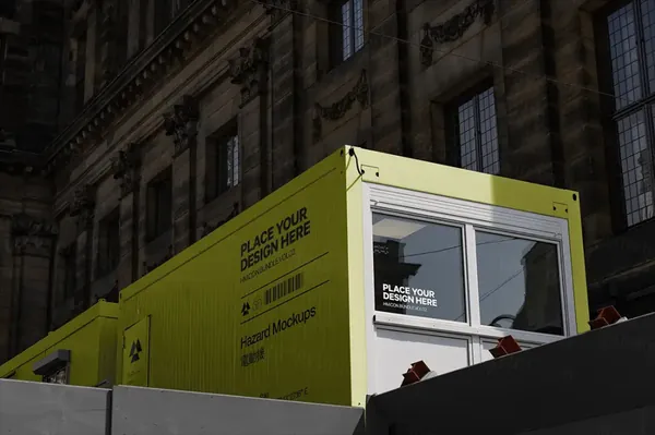 户外工地工棚实拍建筑公司企业品牌设计VI提案展示样机模板 Construction Mockup