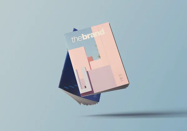 高质量极简主义悬浮杂志宣传册设计贴图展示样机模板 A4 Floating Magazine Mockup-1