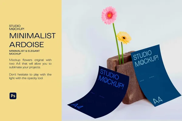 极简主义优雅宣传单广告海报设计贴图展示样机模板素材 MINIMALIST POSTER MOCKUP-2