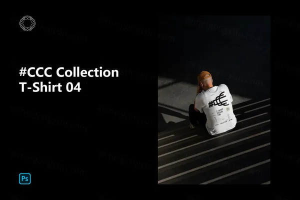 高端户外实拍无CG男模T恤潮牌服饰设计贴图展示样机模板-1
